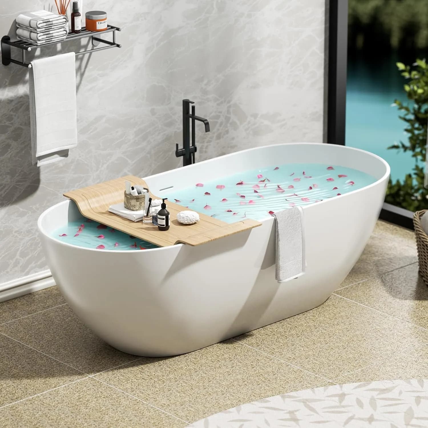 24S03-59MW freestanding bathtub — view 1