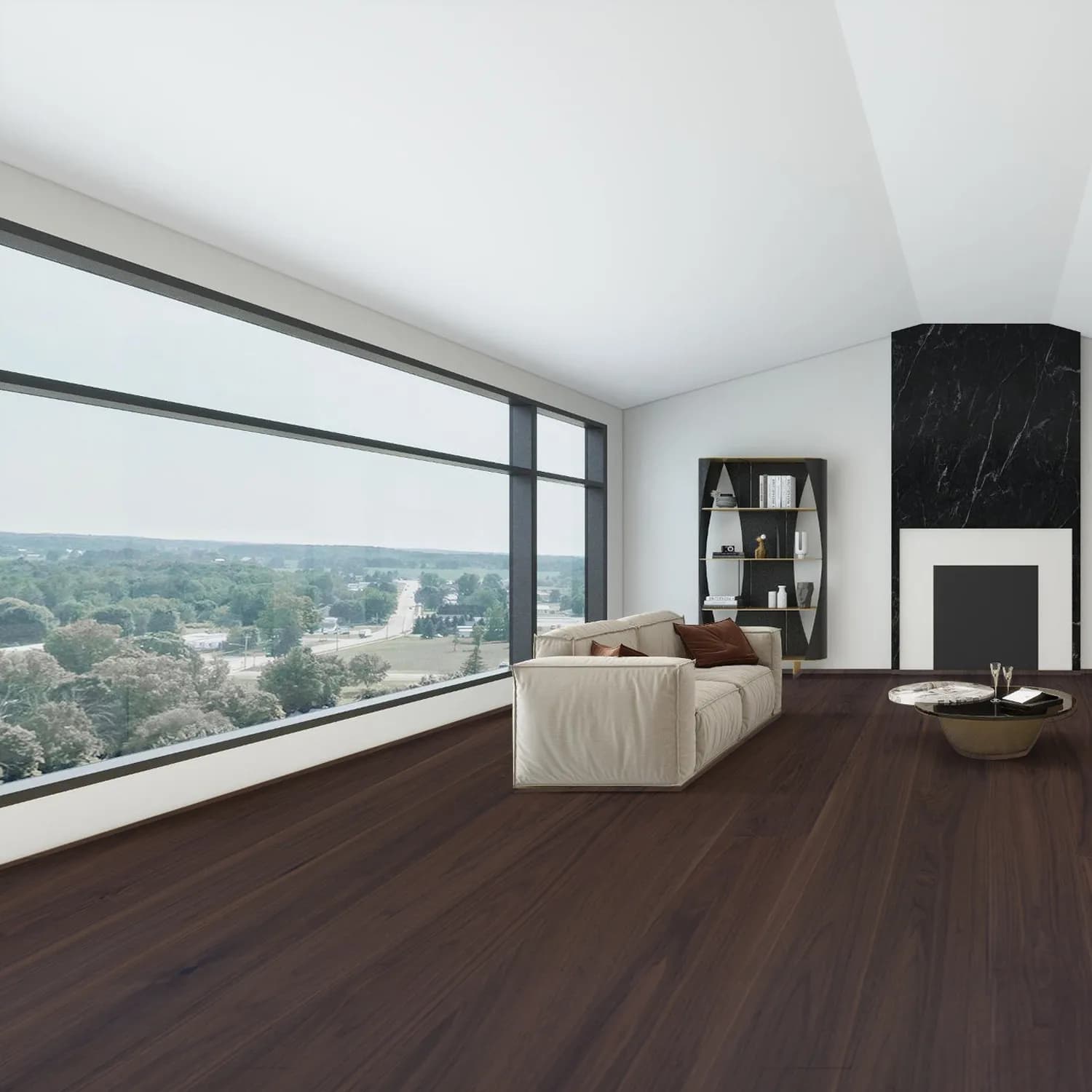 American Black Walnut Natural engineered hardwood flooring — shown in a styled interior